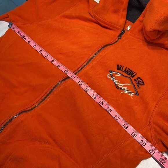 OSU Cowboys Fleece Jacket Large Hood Full Zip Orange  Oklahoma State University - Picture 11 of 13
